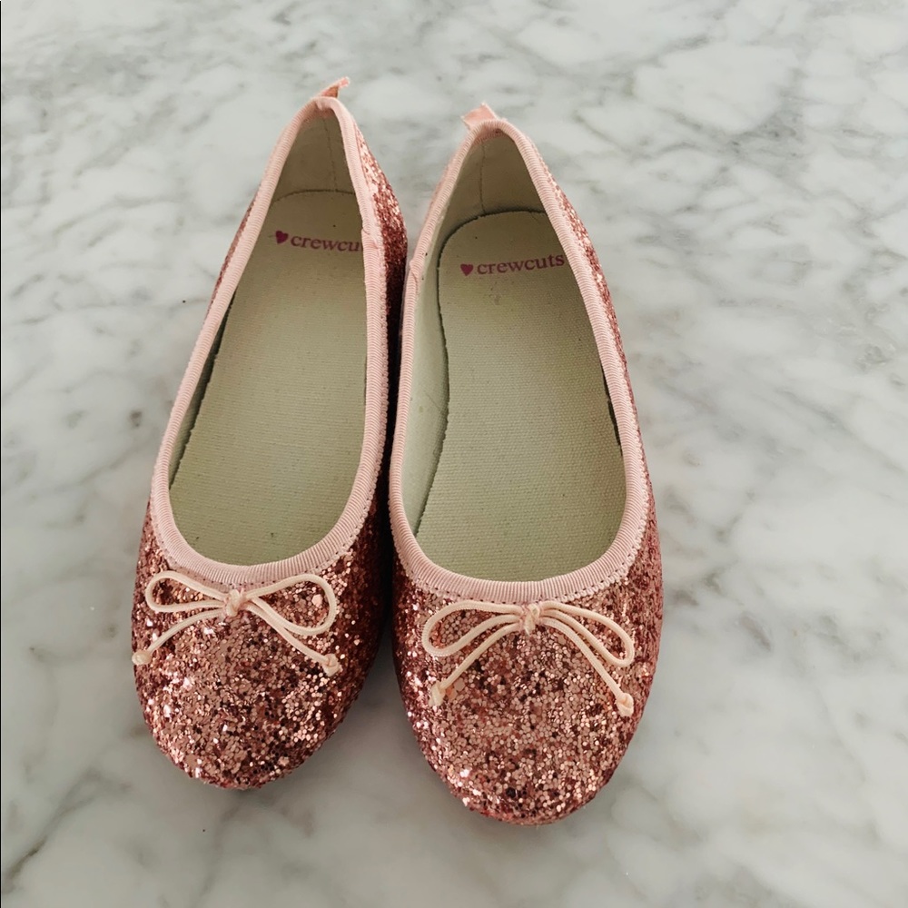 Like new crewcuts pink glitter shoes